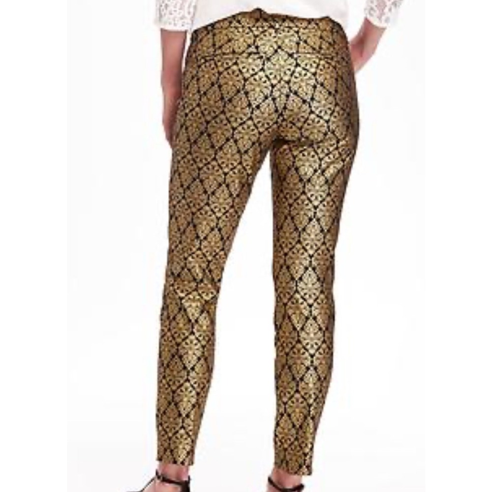 Old Navy Pixie Midrise Gold & Black Brocade Dress Pants Plus Size 20 HolidayWear
